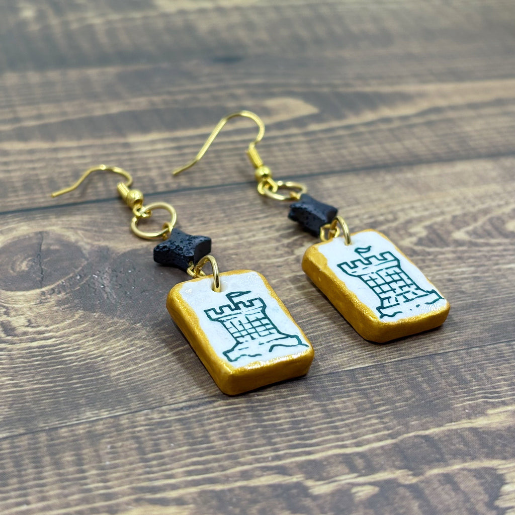 Runic Castle Tile Earrings