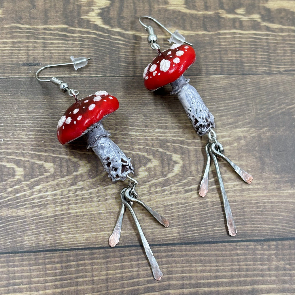 Teardrop Mushroom Earrings