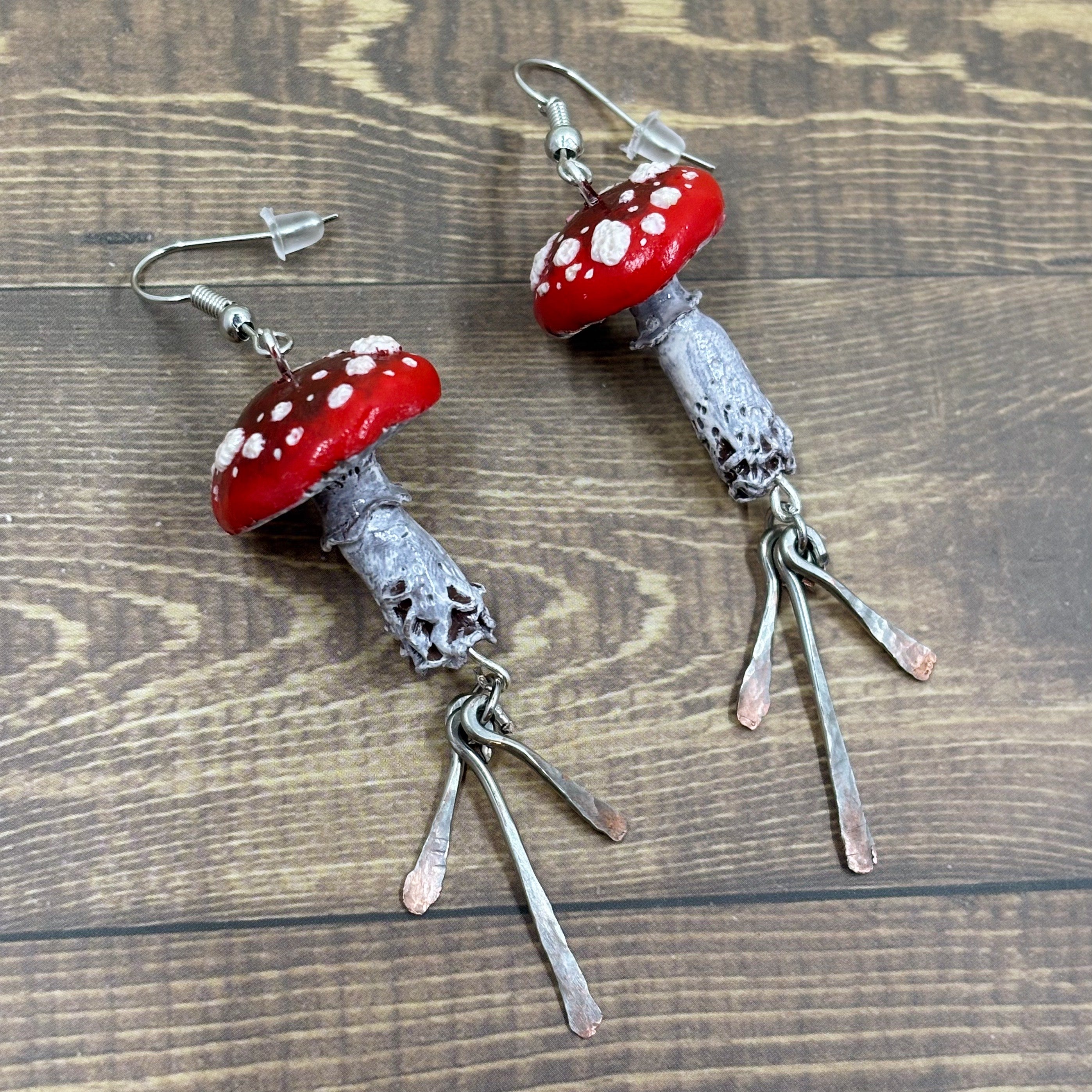 Teardrop Mushroom Earrings