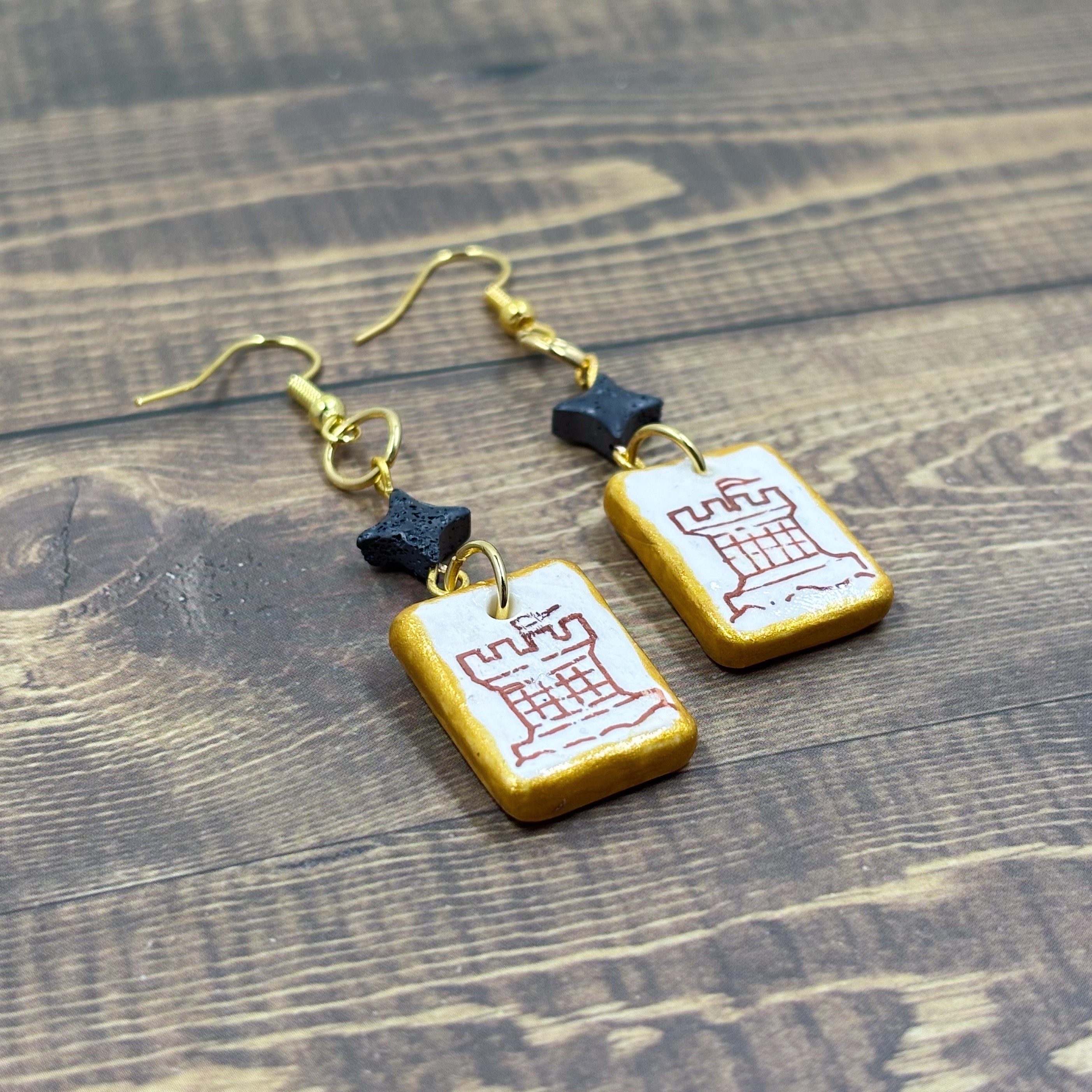 Runic Castle Tile Earrings