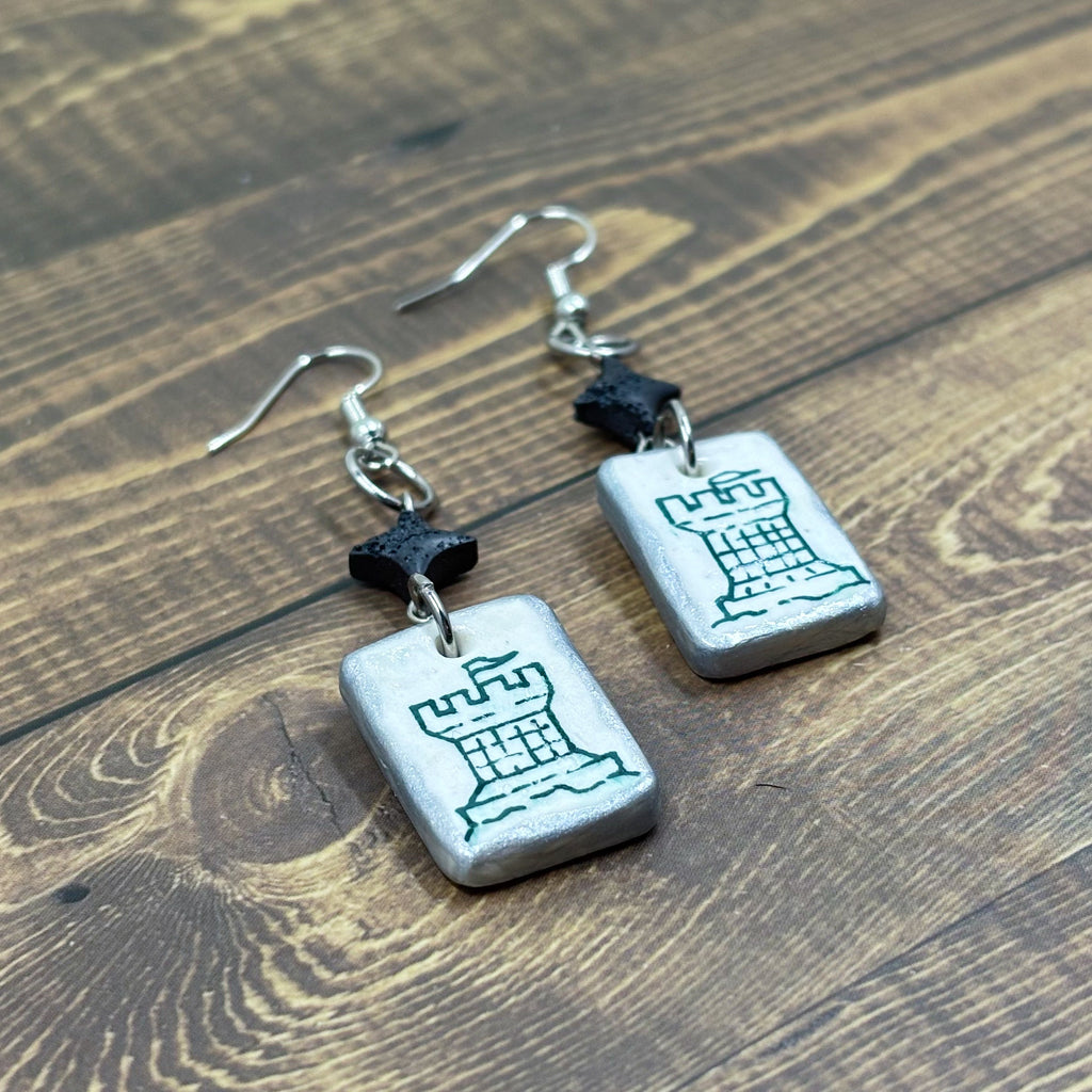 Runic Castle Tile Earrings