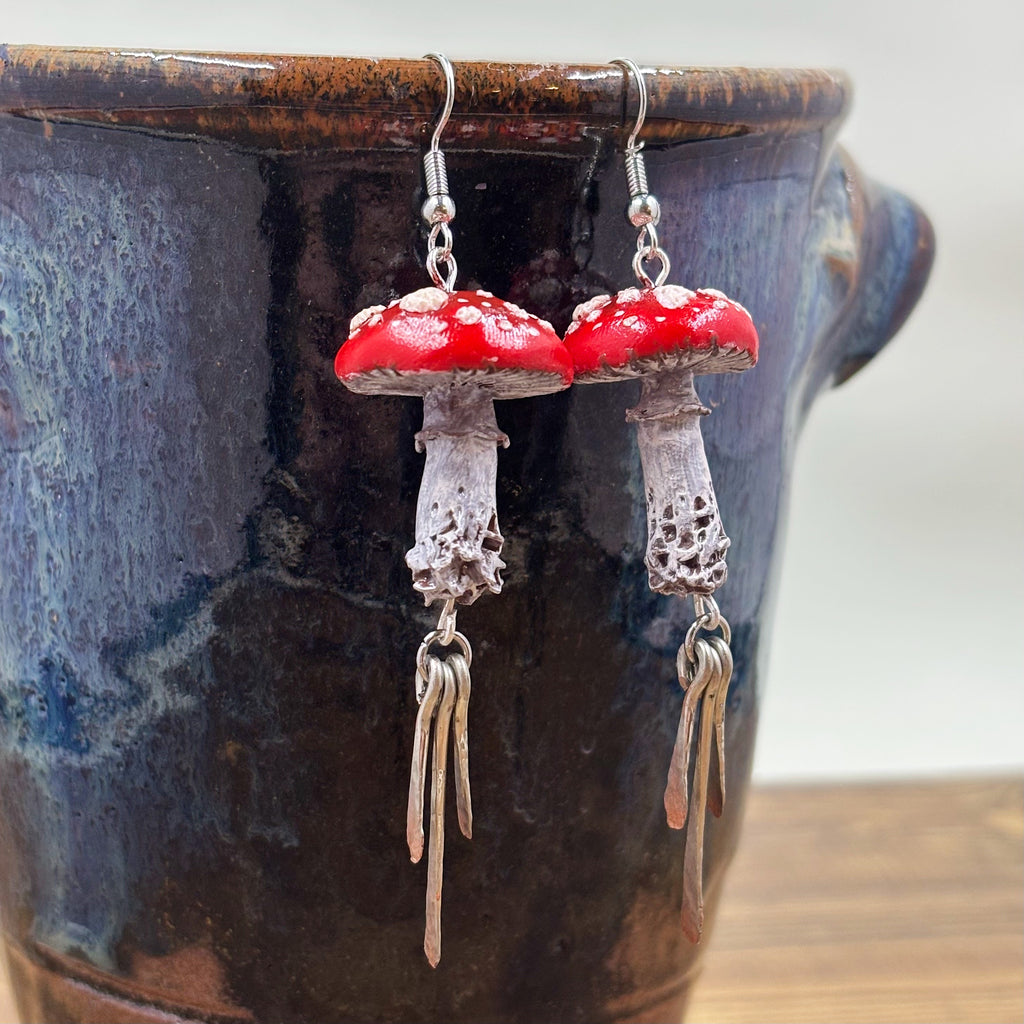 Teardrop Mushroom Earrings