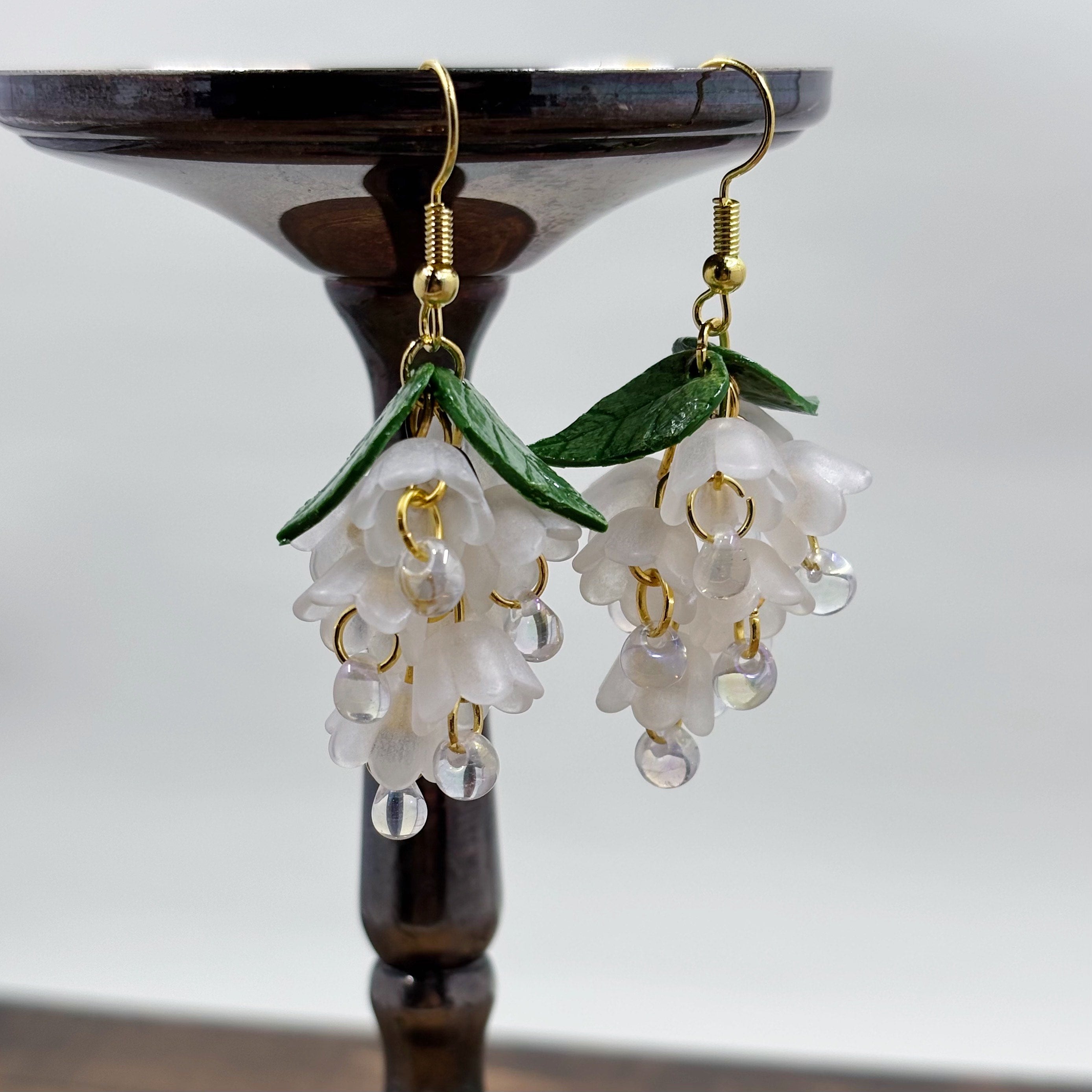 Snow Drop Glass Bead Earrings